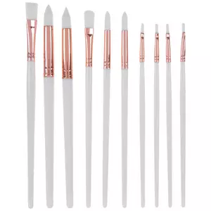 White Assorted Paint Brushes - 10 Piece Set
