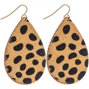 Cheetah Print Leather Earrings