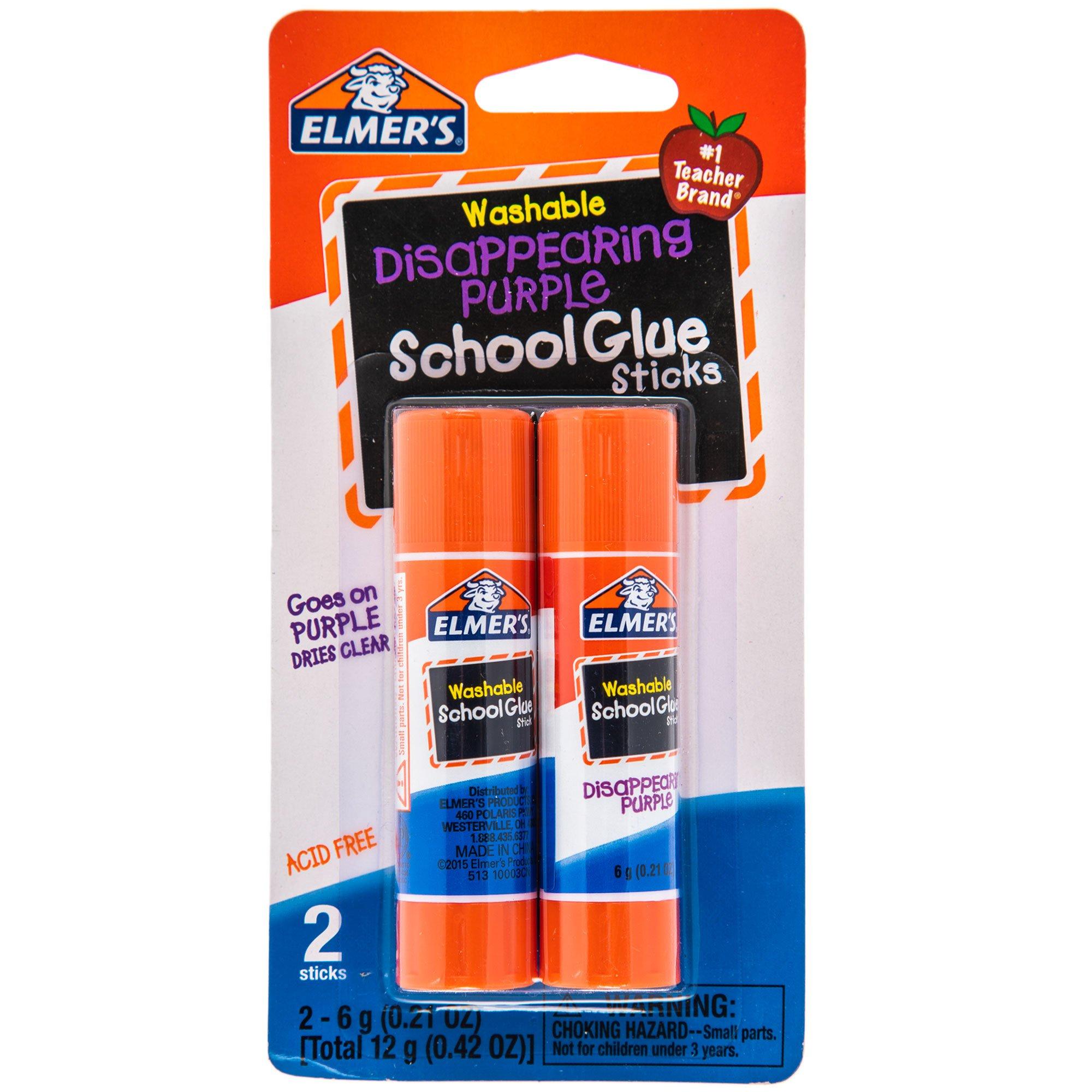Elmers School Glue Sticks, Washable, Disappearing Purple, Giant Sticks