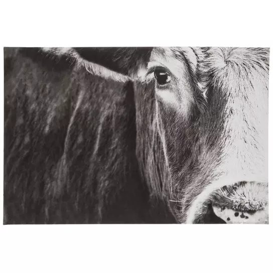 Black & White Cow Face Canvas Wall Decor
