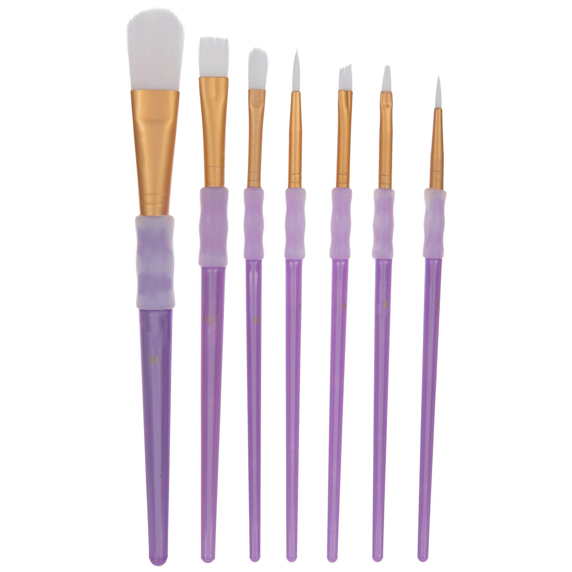 White Taklon Paint Brushes 7 Piece Set Hobby Lobby 1787860