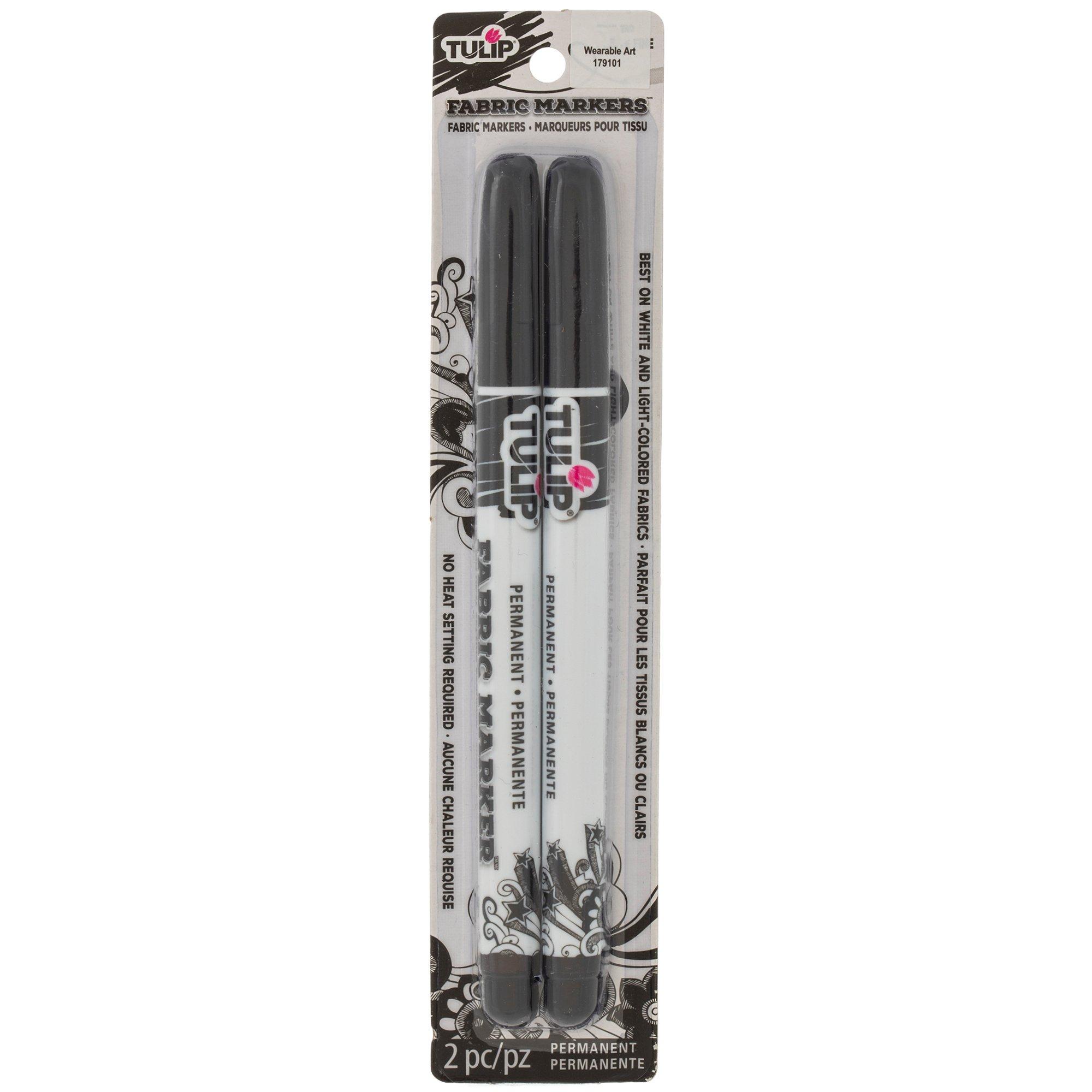 Tulip Writer Fabric Markers 2-Pkg-Black