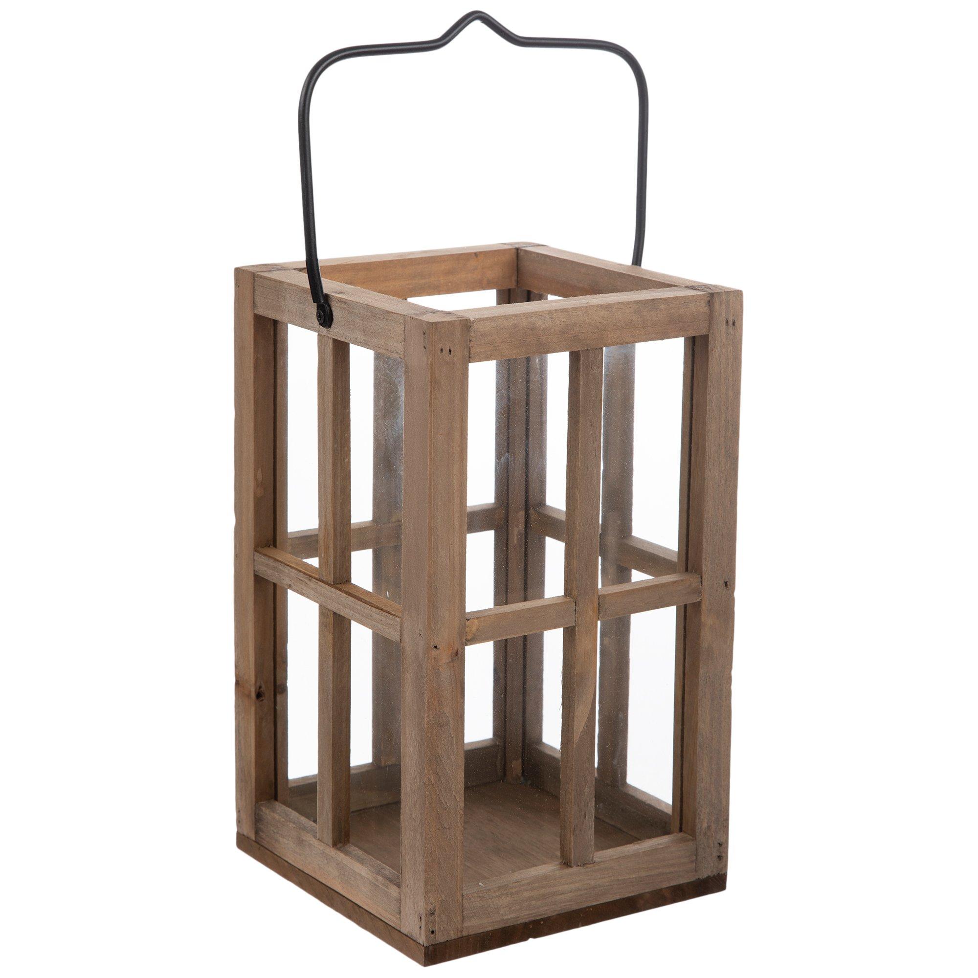 Brown Window Pane Wood Lantern Hobby Lobby 1793108