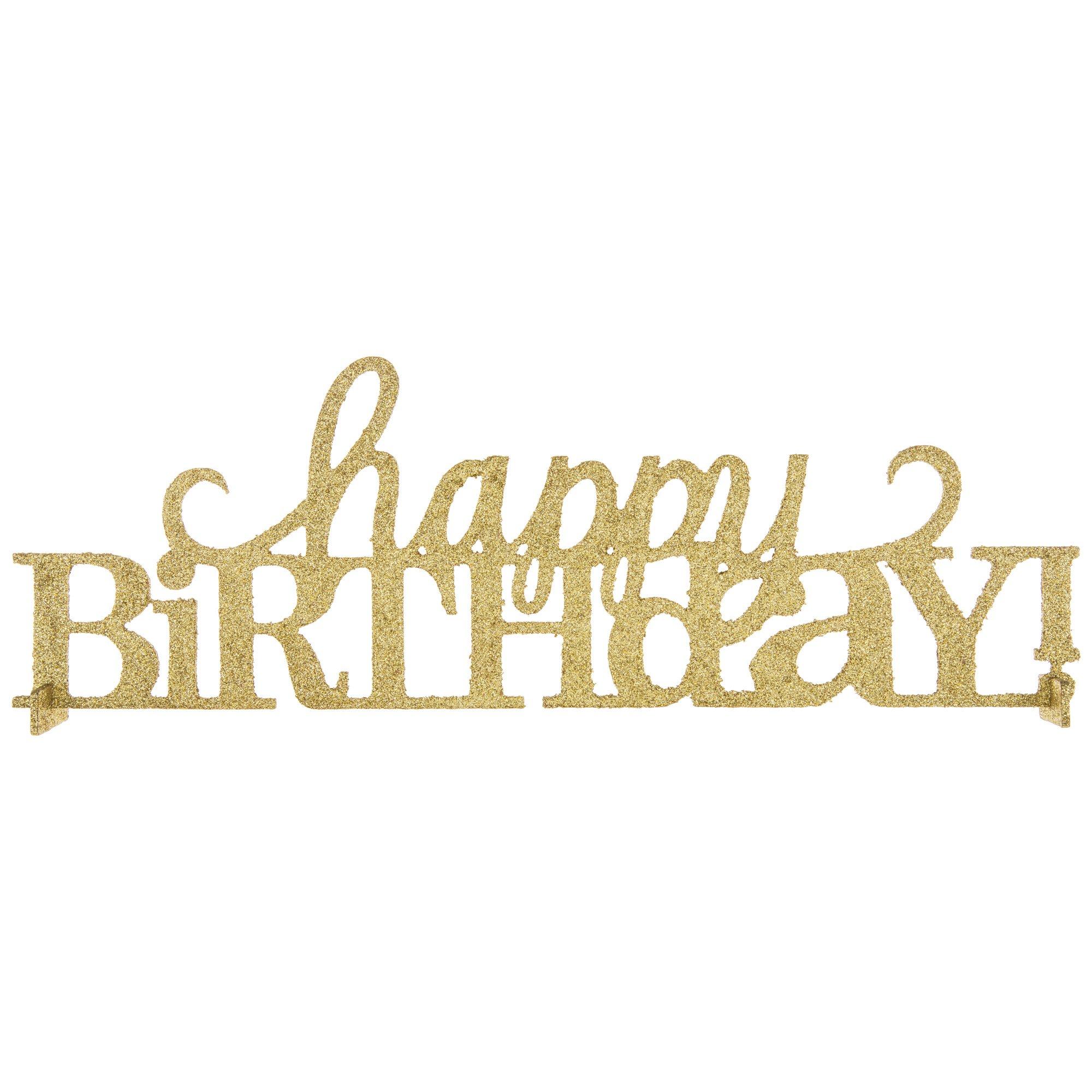 Gold Glitter Happy Birthday Cake Topper, Hobby Lobby