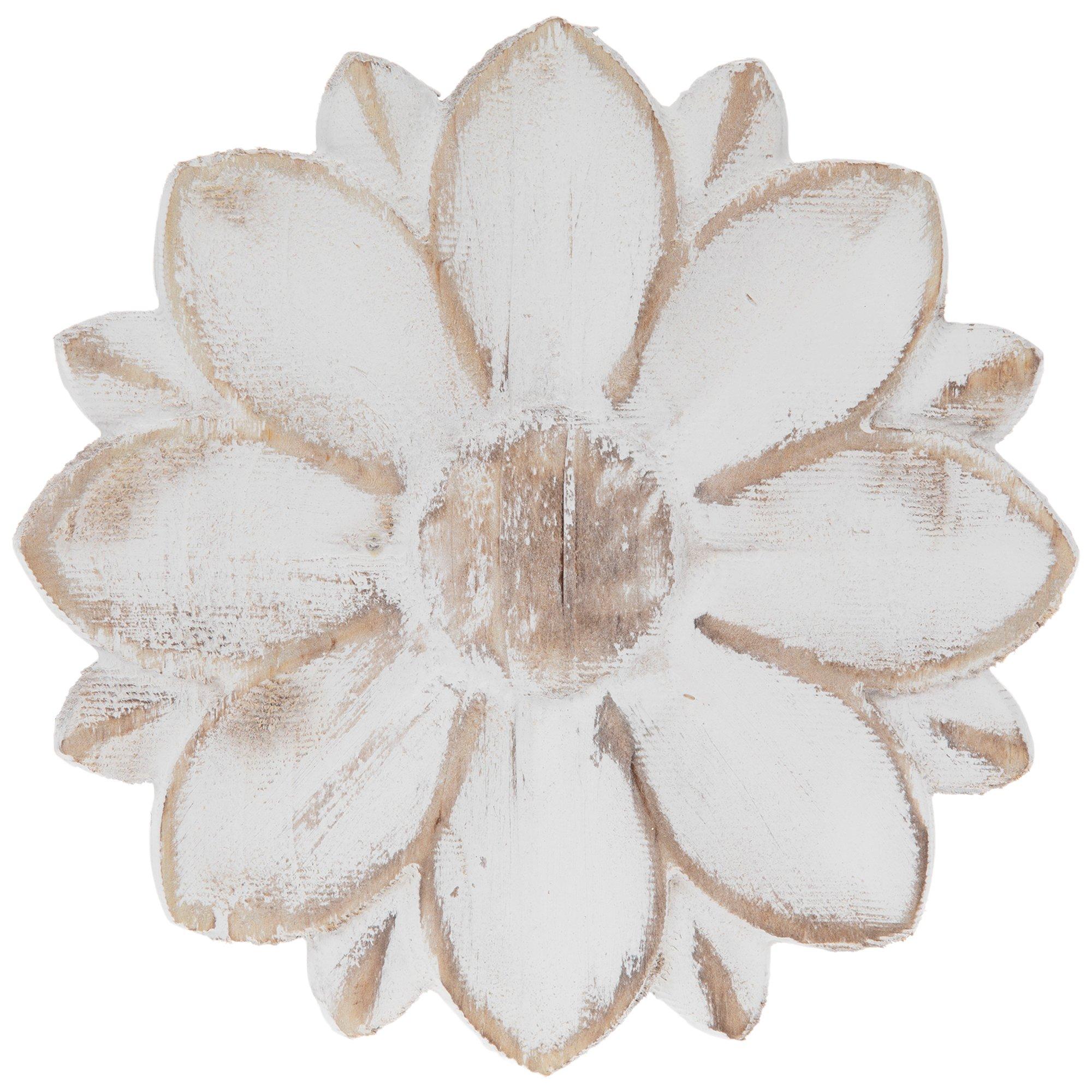 Gray & White Floral Wood Wall Decor, Hobby Lobby