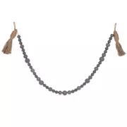 Gray Beaded Garland With Tassels