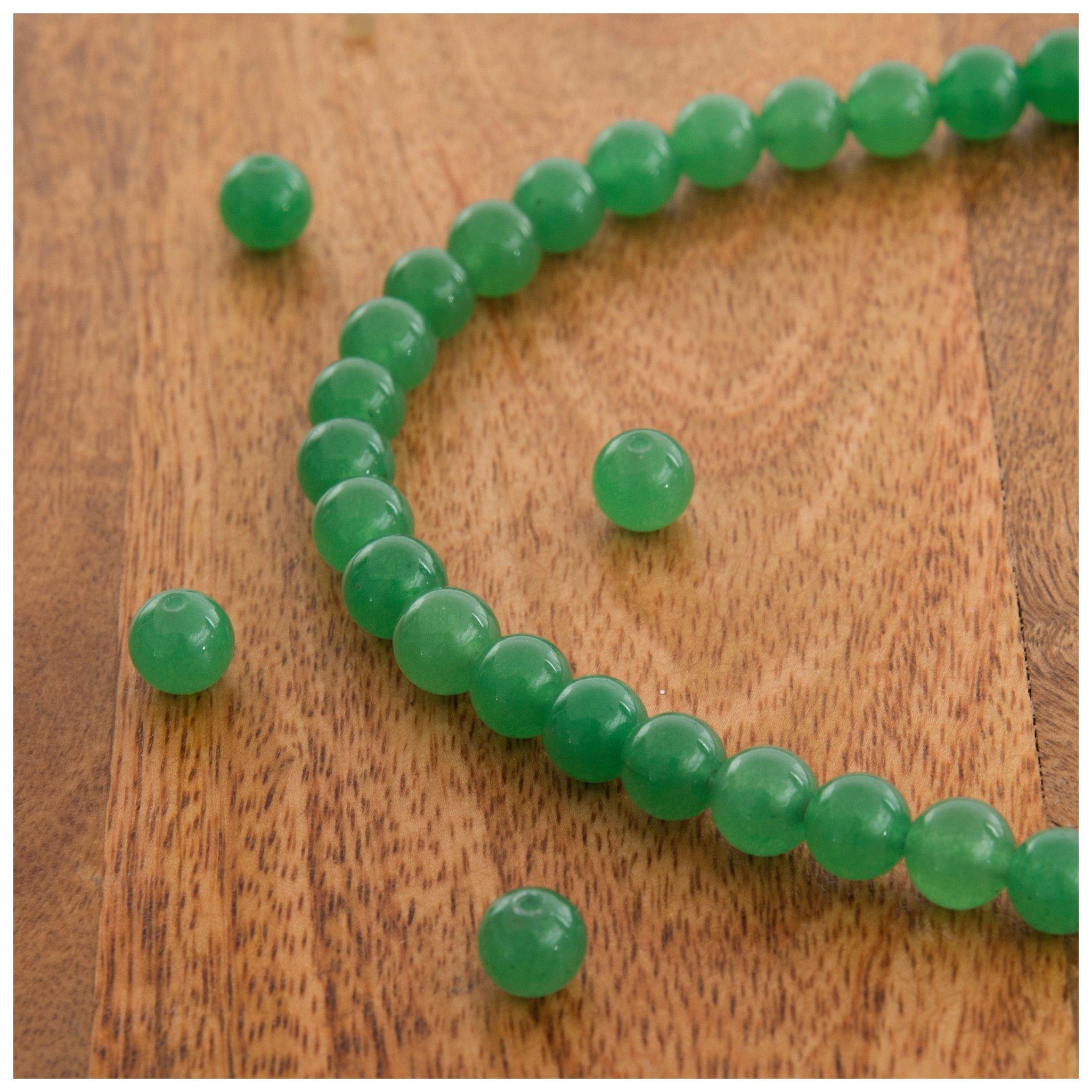 Green Mix Dyed Jade Round Bead Strand, Hobby Lobby