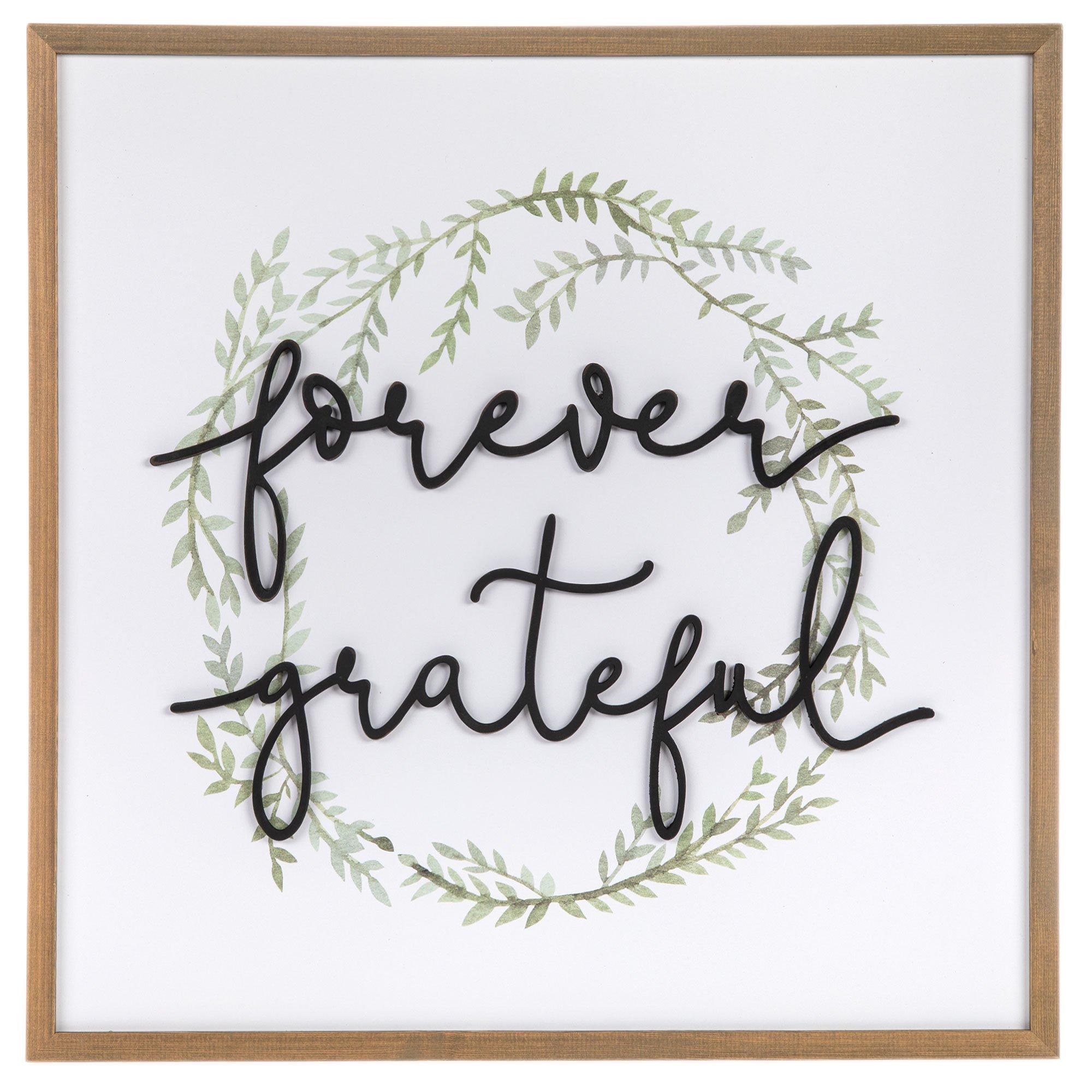 Forever Grateful Wood Wall Decor