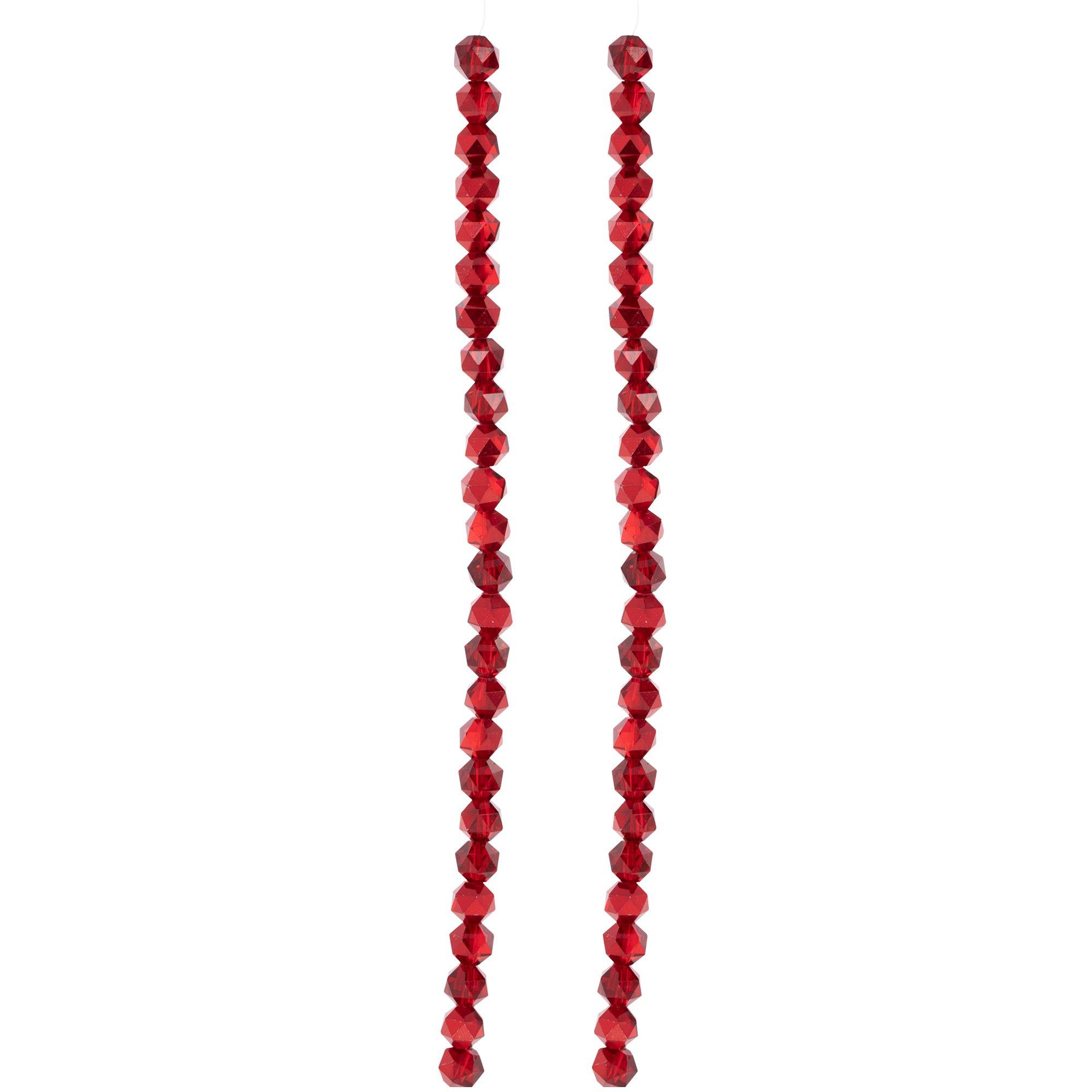 Red Combo Dyed Glass Bead Strands, Hobby Lobby