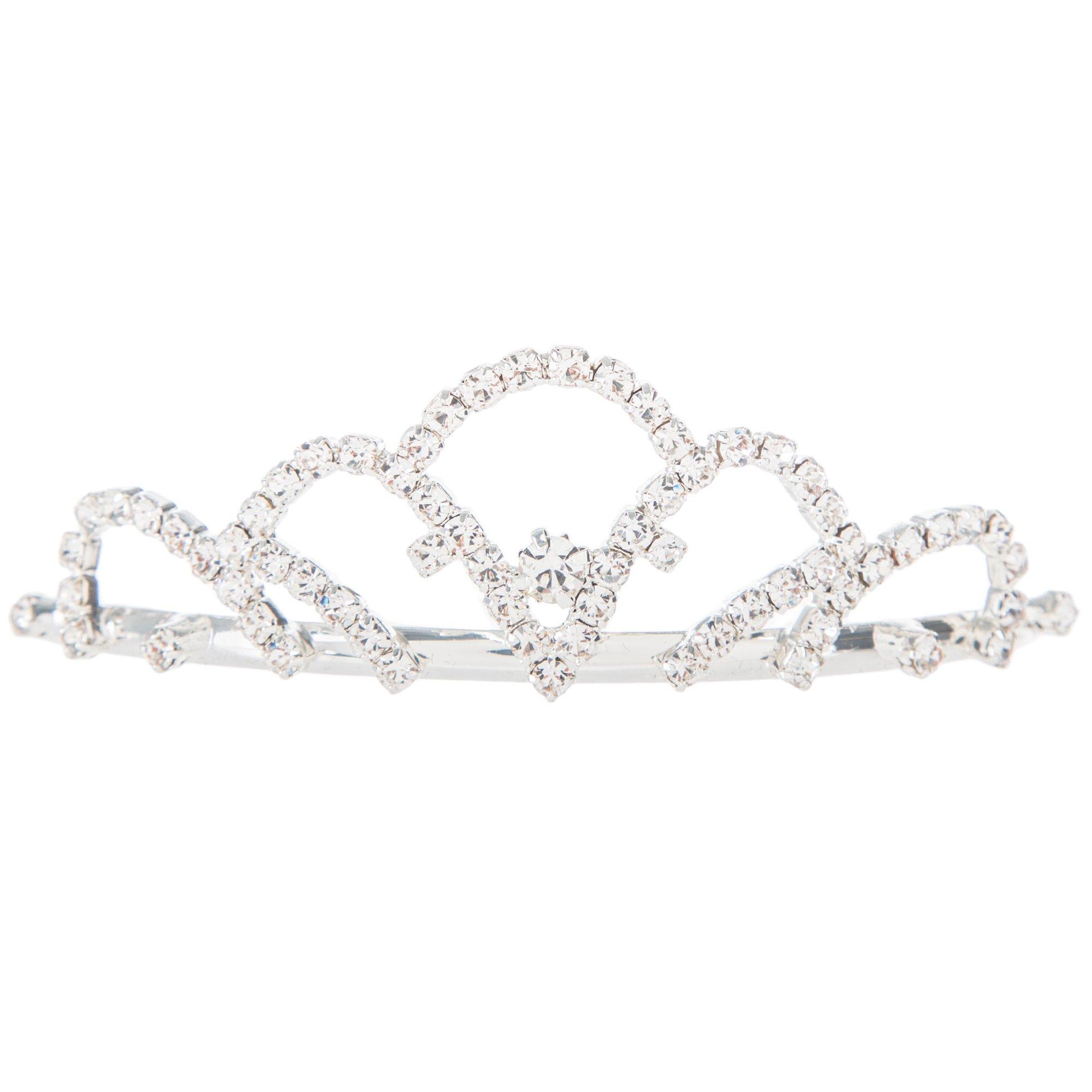 Small Crown Silver Tiaras For Girls Crown Cake Topper Flower Bouquet Party
