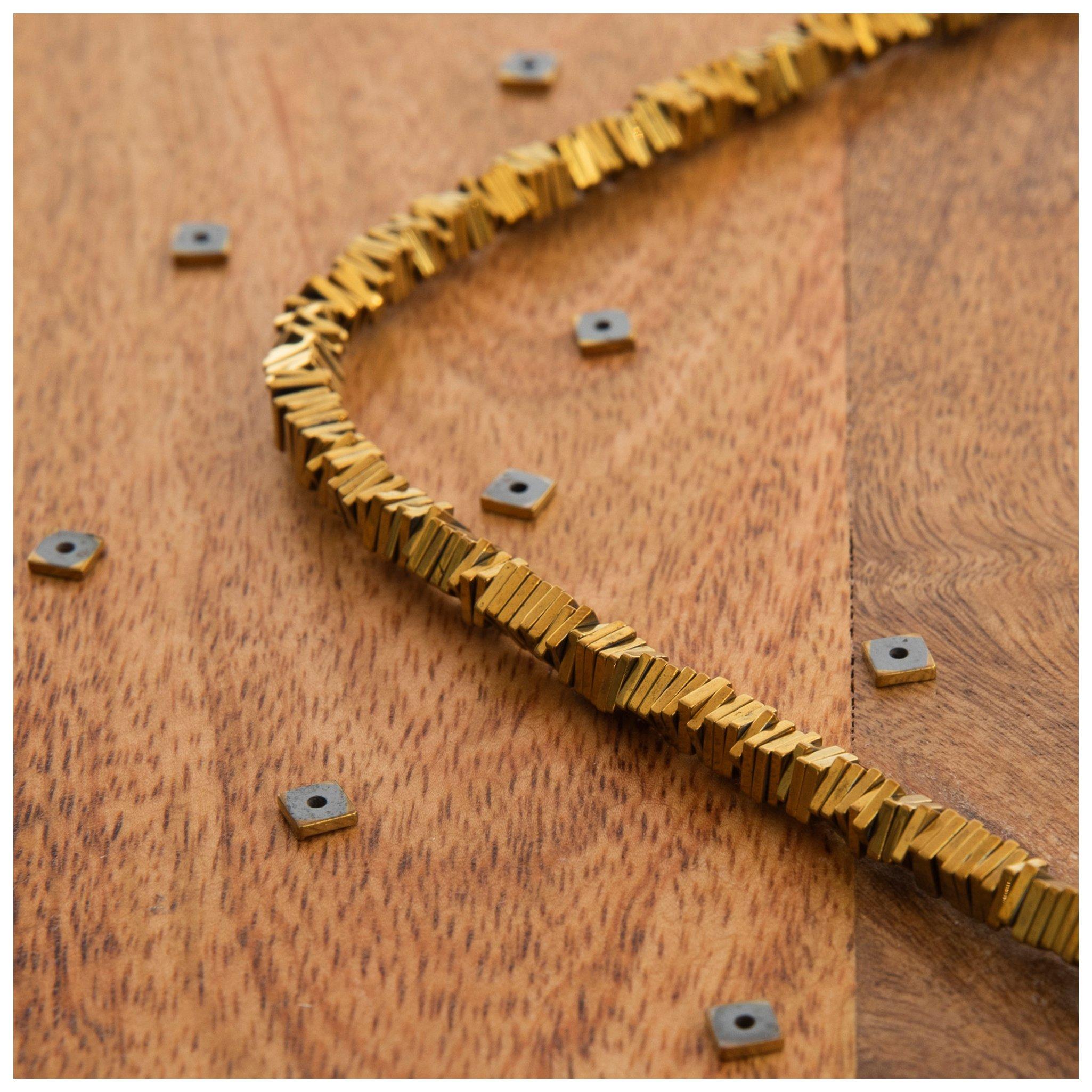 Metallic Square Bead Strand Hobby Lobby 1805159