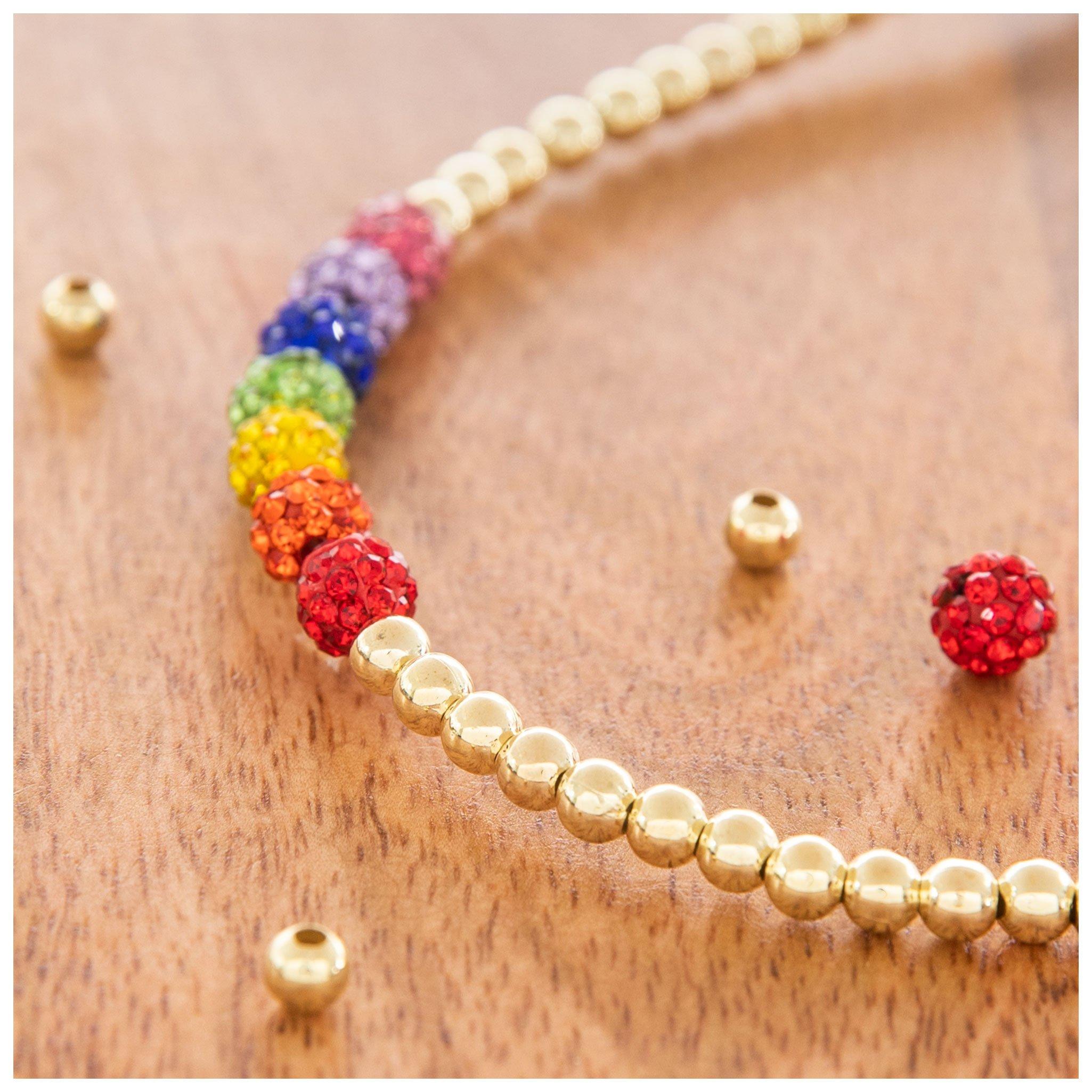 Rhinestone & Metal Round Bead Strand Hobby Lobby 1807262