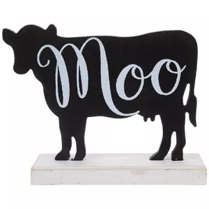Moo Cow Silhouette Wood Decor
