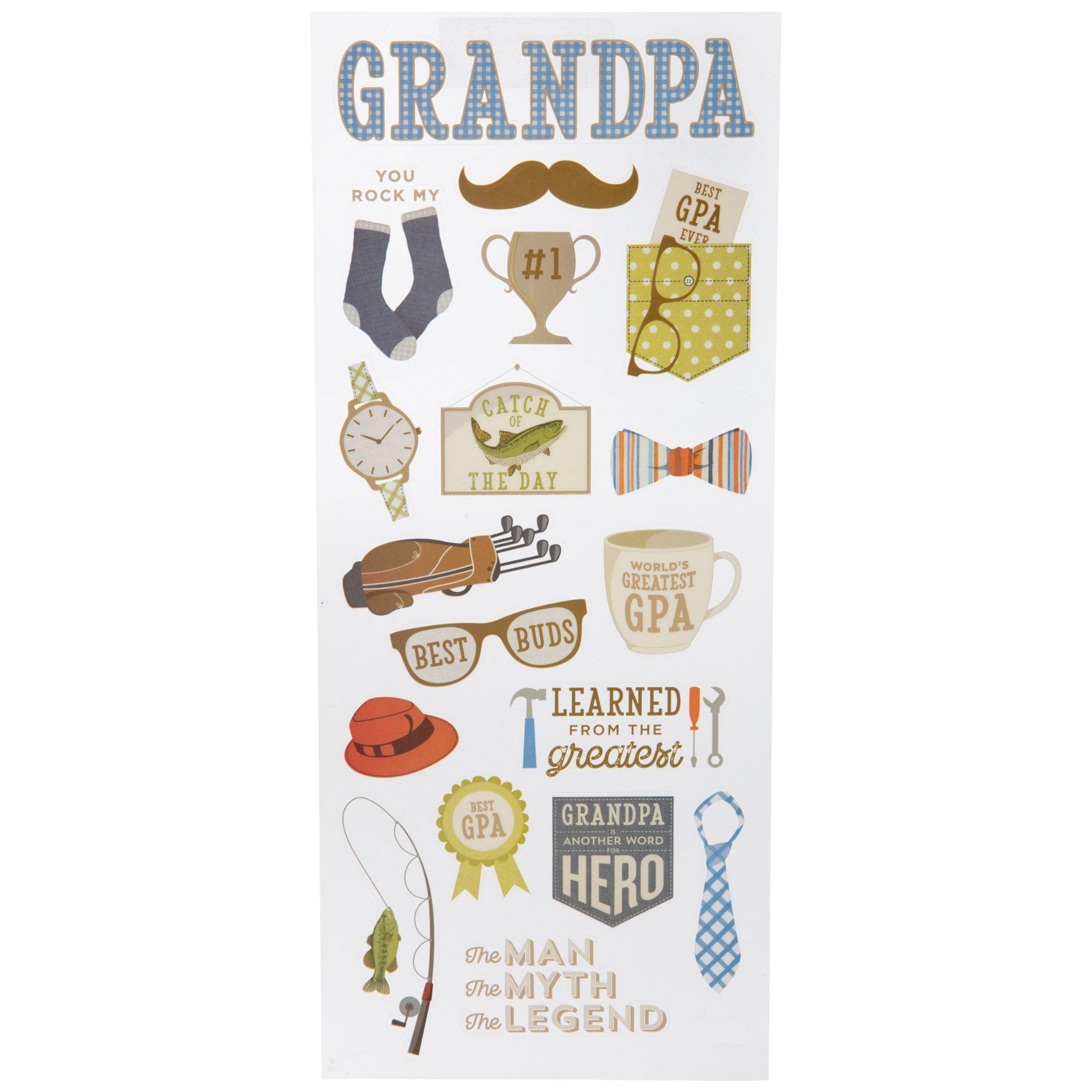 Grandpa Embellishments Grandpa Stickers Scrapbooking Supplies Grandpa Card  Making Supplies Scrapbooking Embellishments 