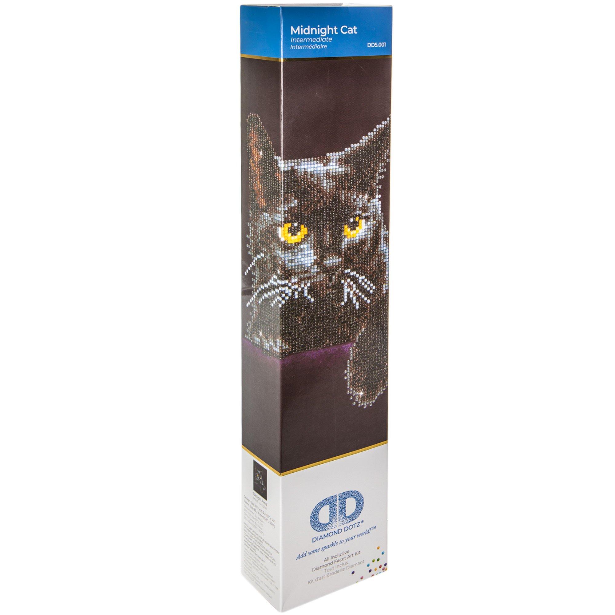 Diamond Dotz Art Kit DD 5001 Midnight Cat Intermediate Adult, Teen Complete  New