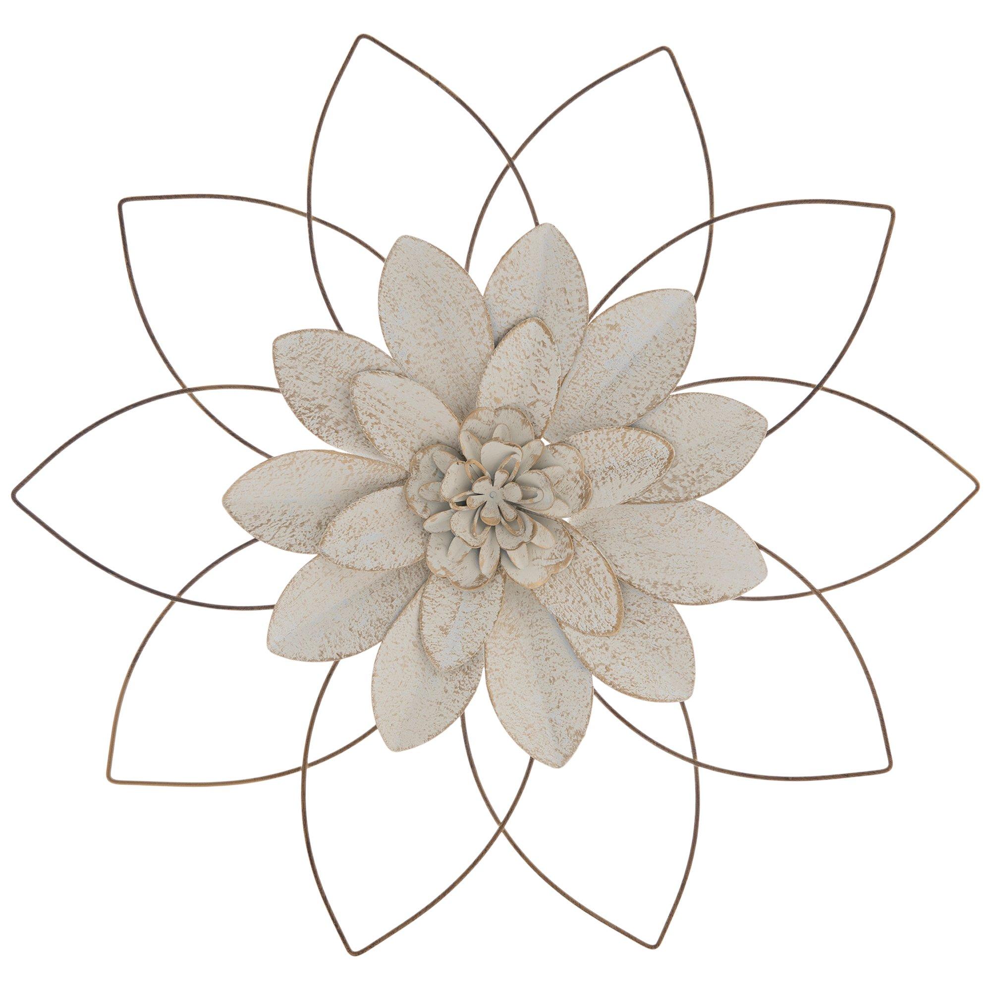 Gray & White Floral Wood Wall Decor, Hobby Lobby