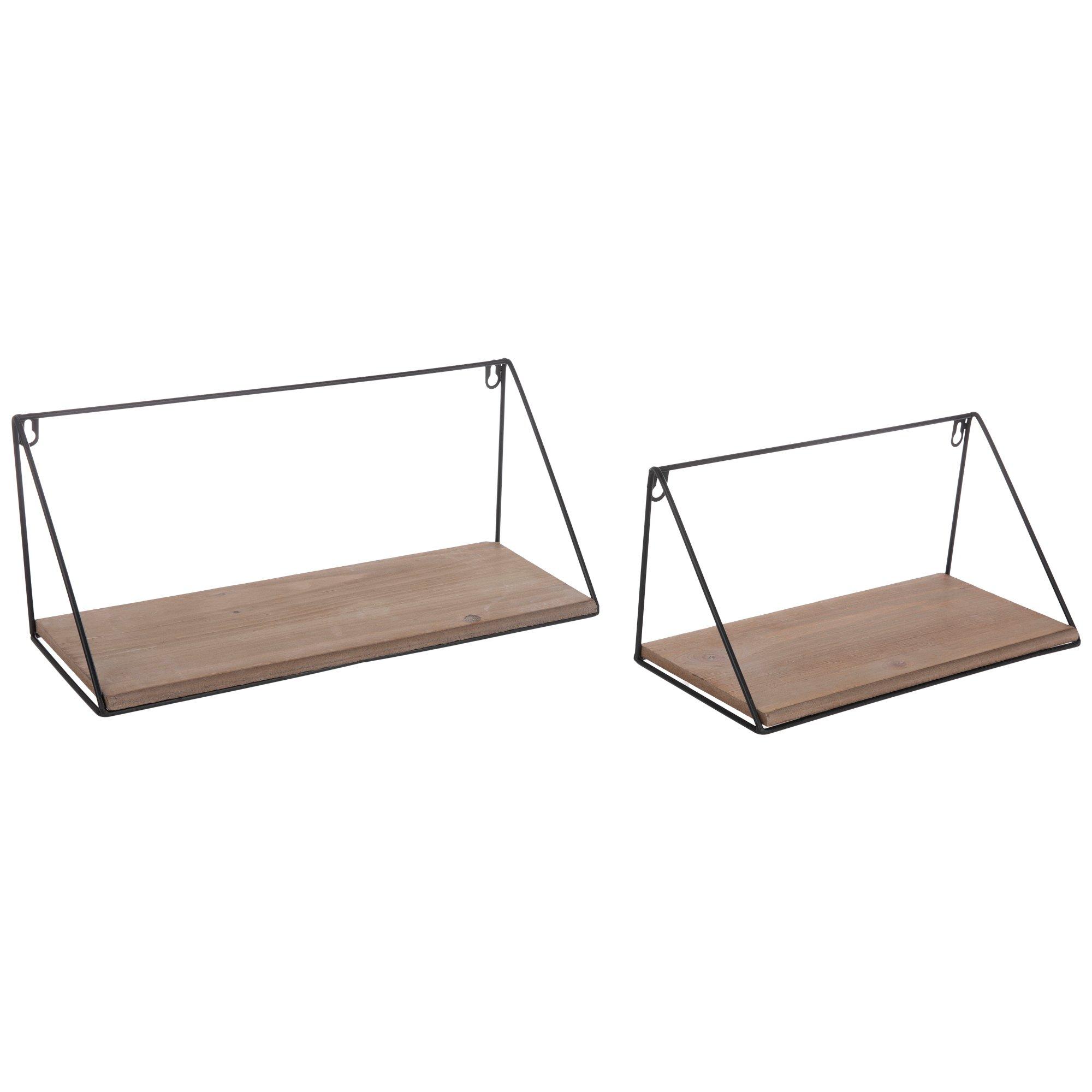 Black Wire Wood Wall Shelf Set, Hobby Lobby