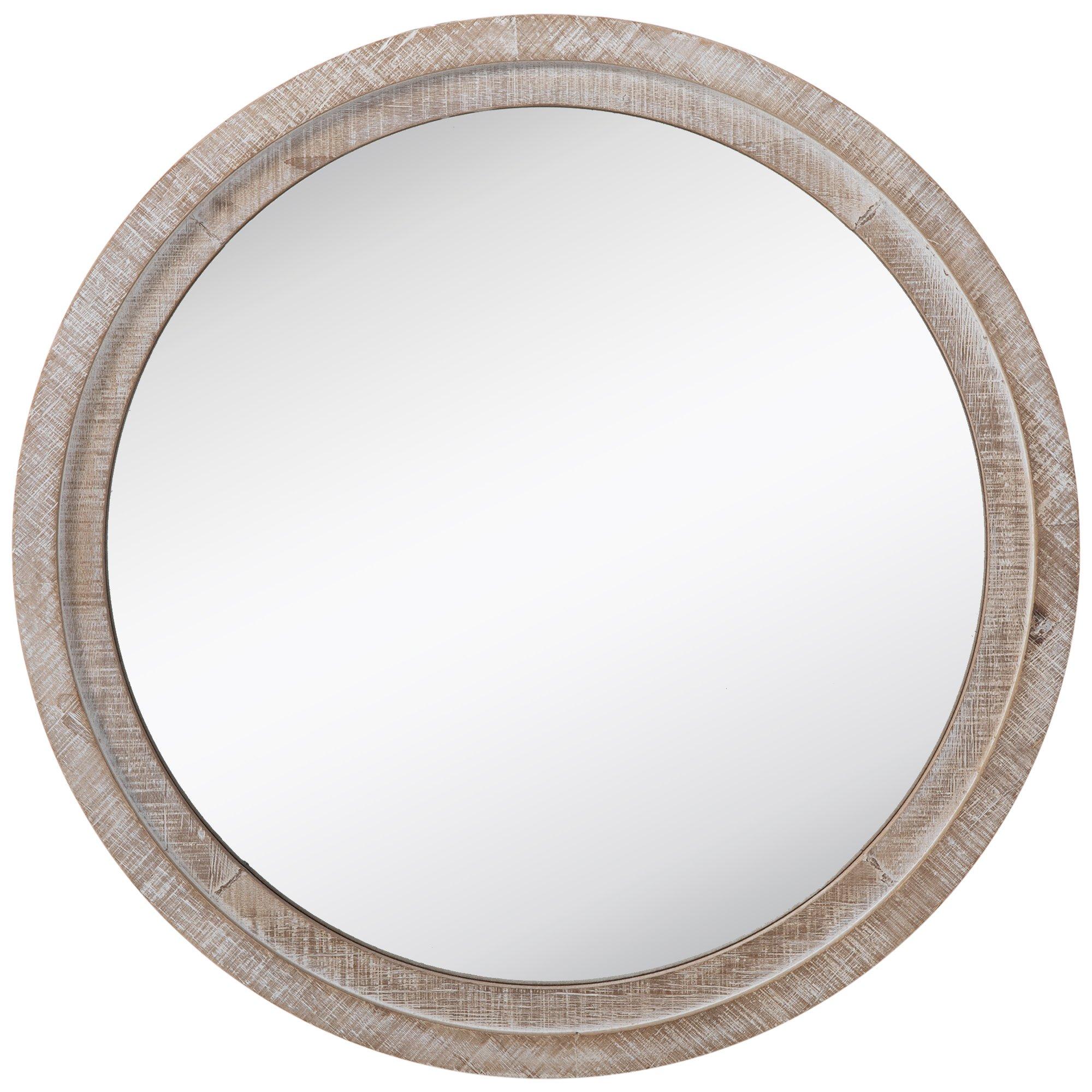 Whitewash Round Wood Wall Mirror Hobby Lobby 1811660