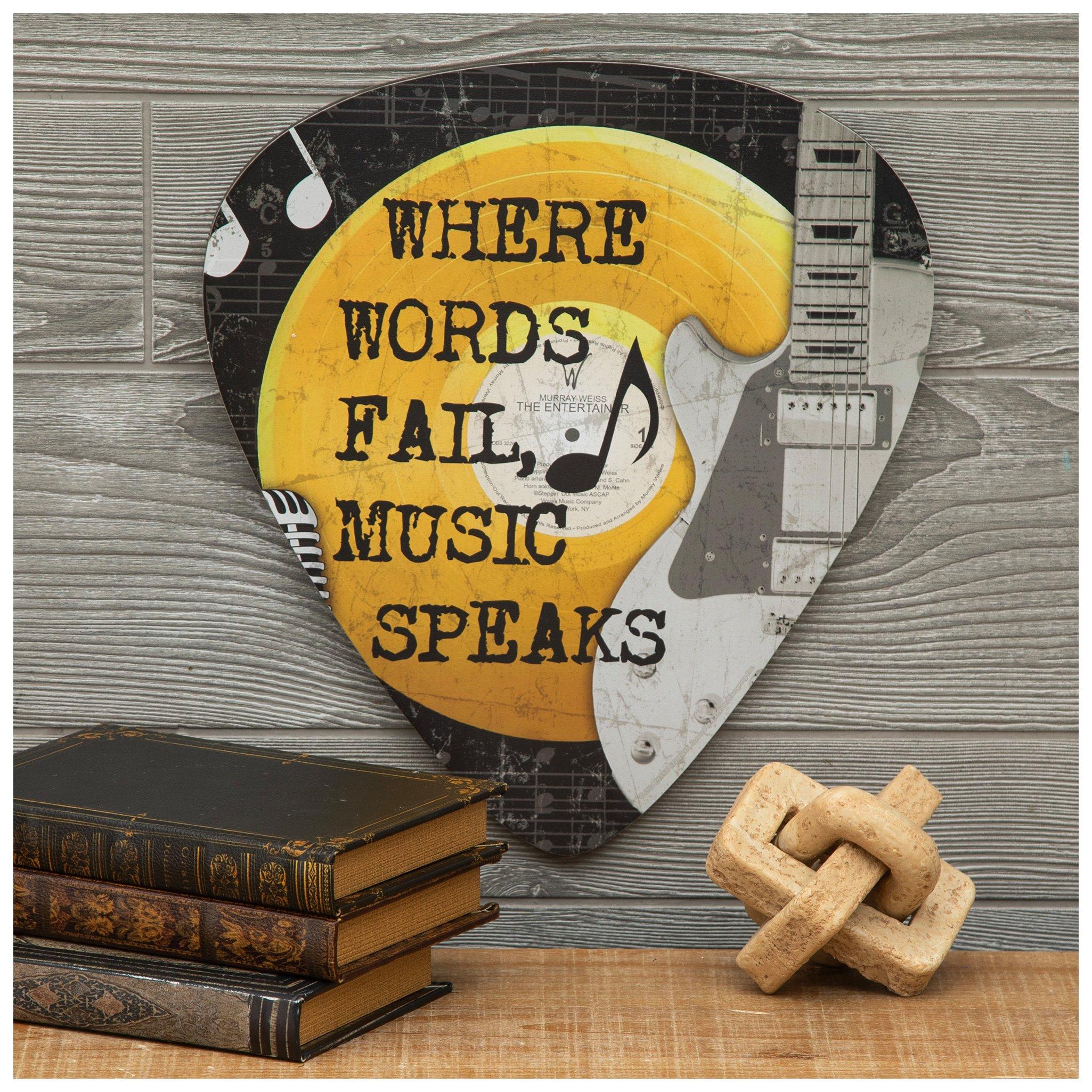 Music Speaks Pick Wood Wall Decor | Hobby Lobby | 1813153