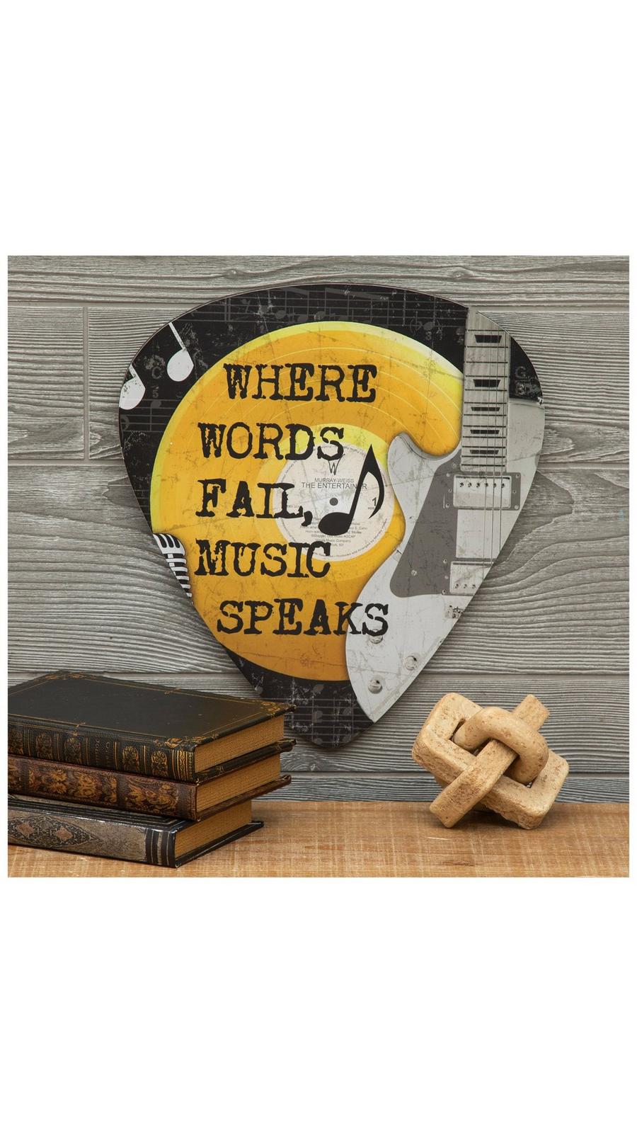 Music Speaks Pick Wood Wall Decor | Hobby Lobby | 1813153