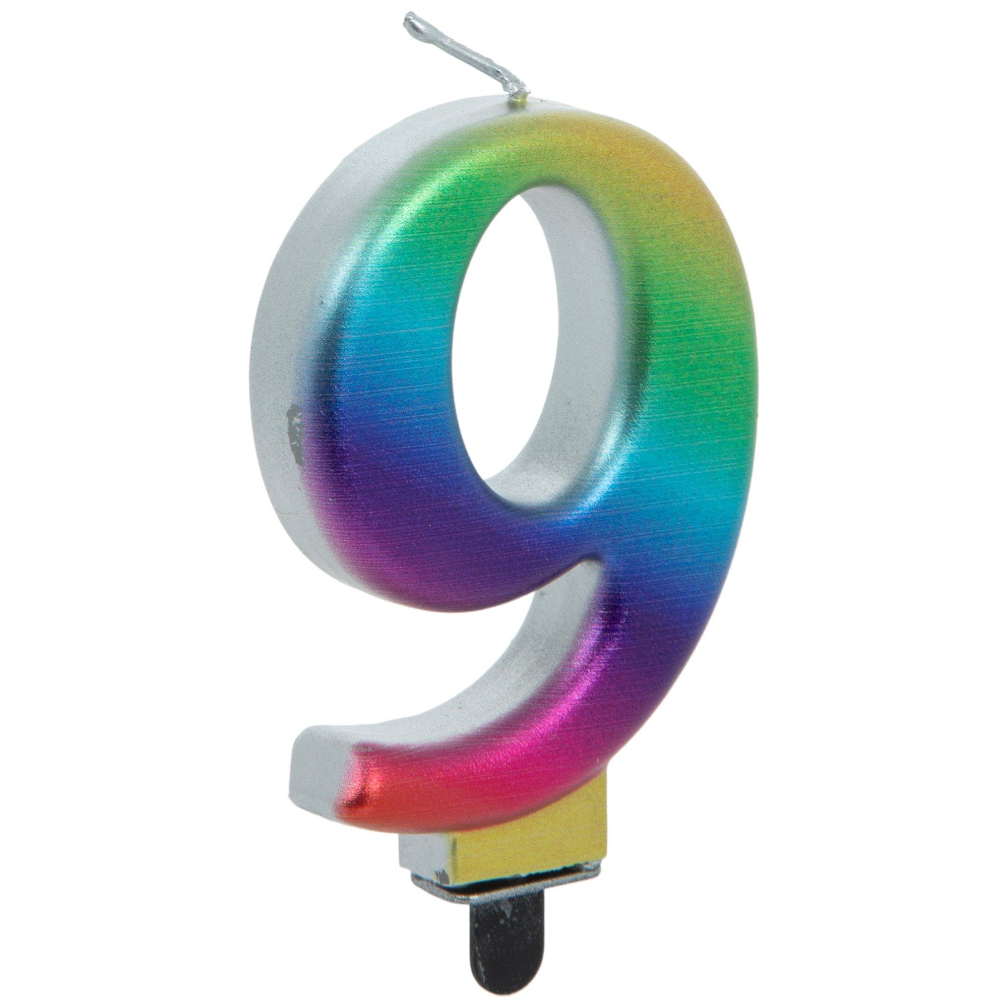 Rainbow Metallic Number Candle Hobby Lobby 1816214