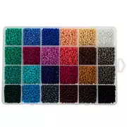 Assorted Seed Beads In Divided Box - 8/0