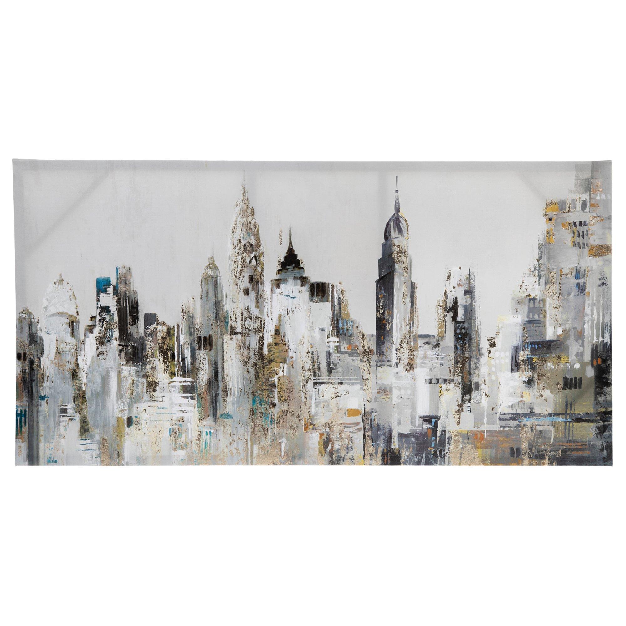 Metropolis Foil Canvas Wall Decor