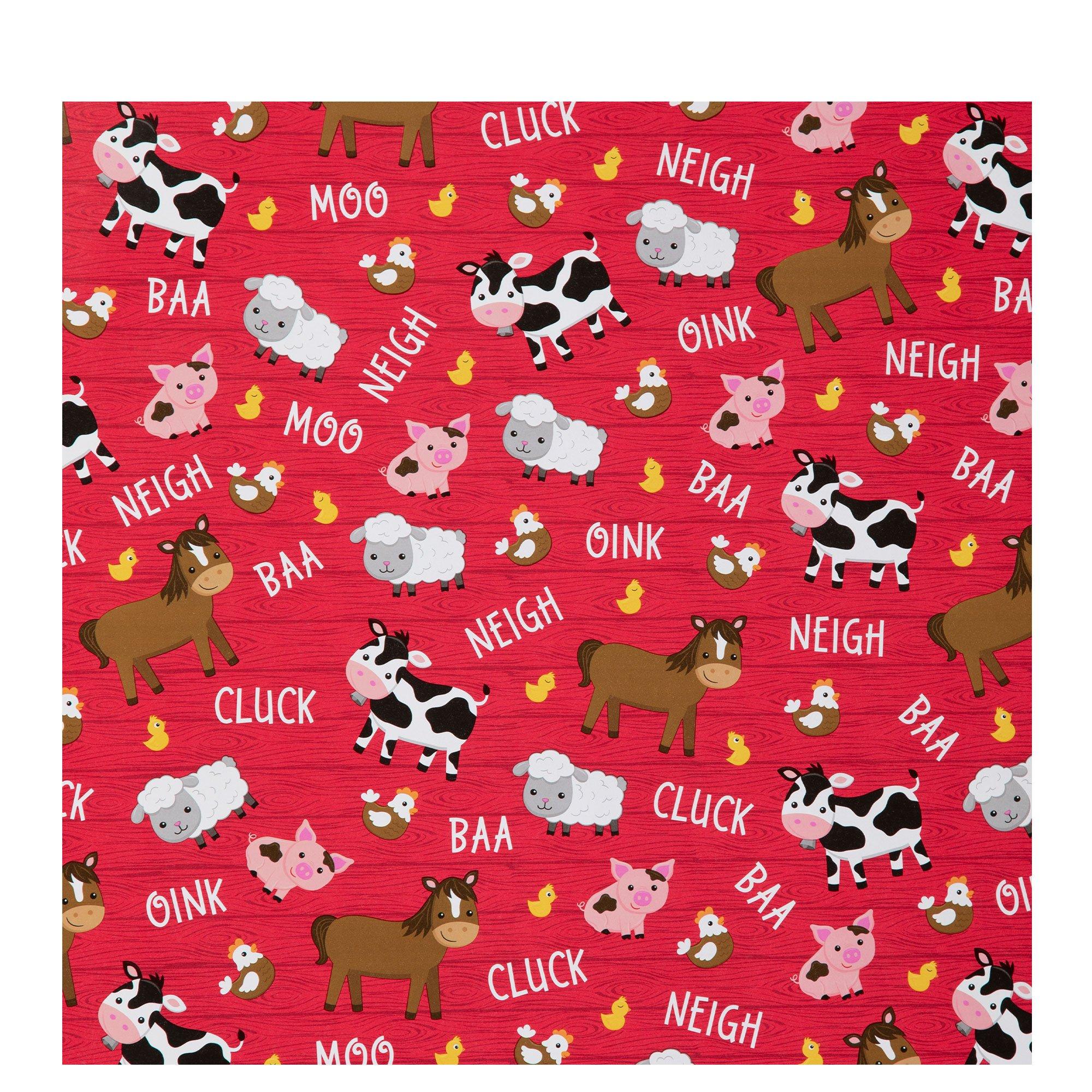 Cute Christmas Light Cow Wrapping Paper, Barn Animal Lover Holiday Gift  Wrap, Cattle Rancher Livestock Xmas Decor (6 foot x 30 inch roll)