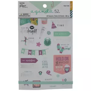 Happiness Foiled Stickers Pack by Agenda 52 the Paper Studio 15 Sheets  Stickers 471pc Joyful Themed/holidays Season 