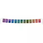 Rainbow Foil Happy Birthday Banner