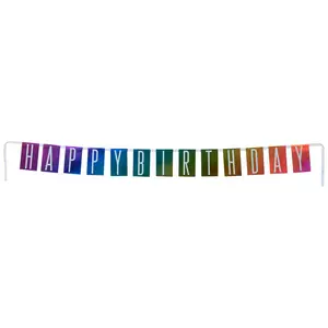 Rainbow Foil Happy Birthday Banner