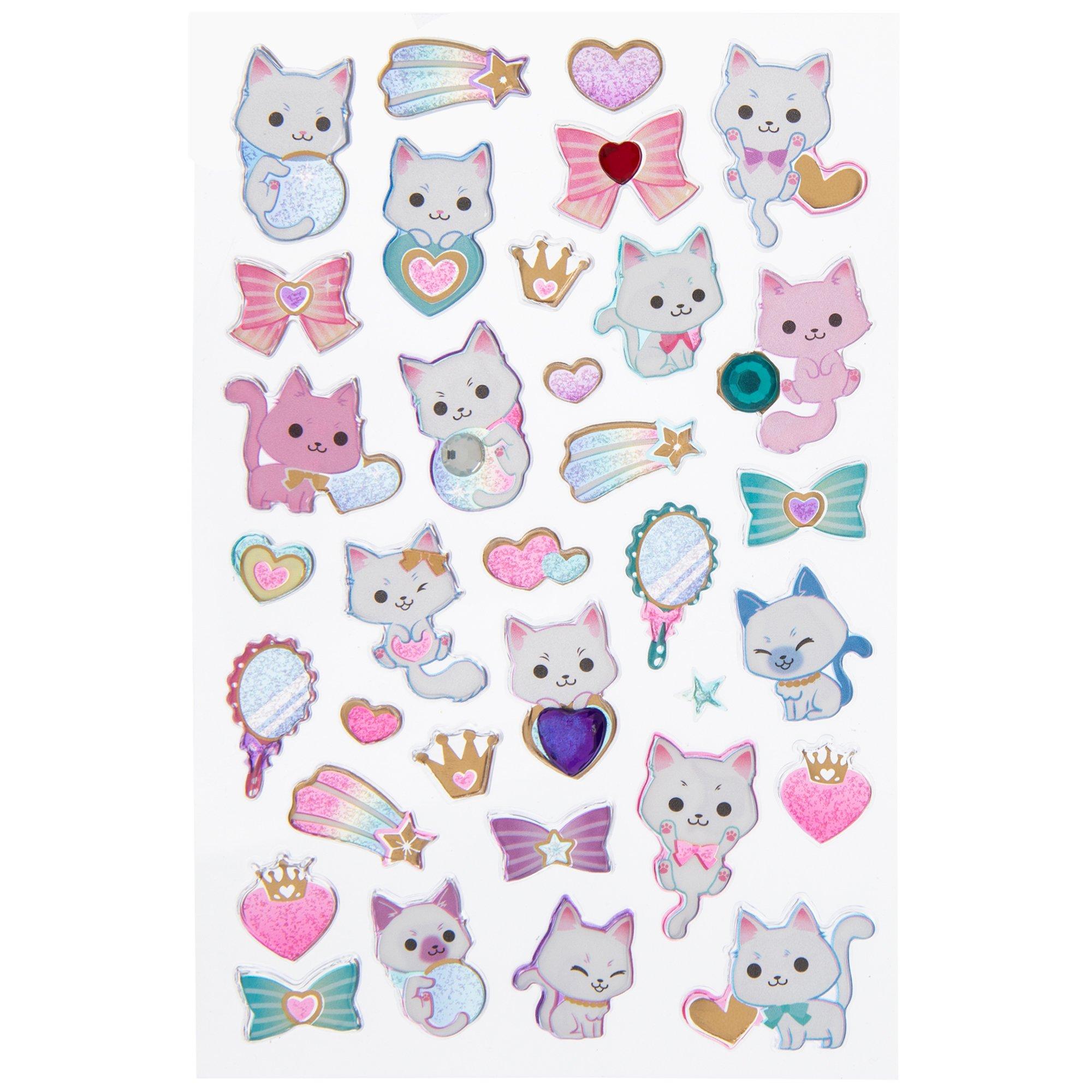 Glitter Kitties Stickers: Pack of 12