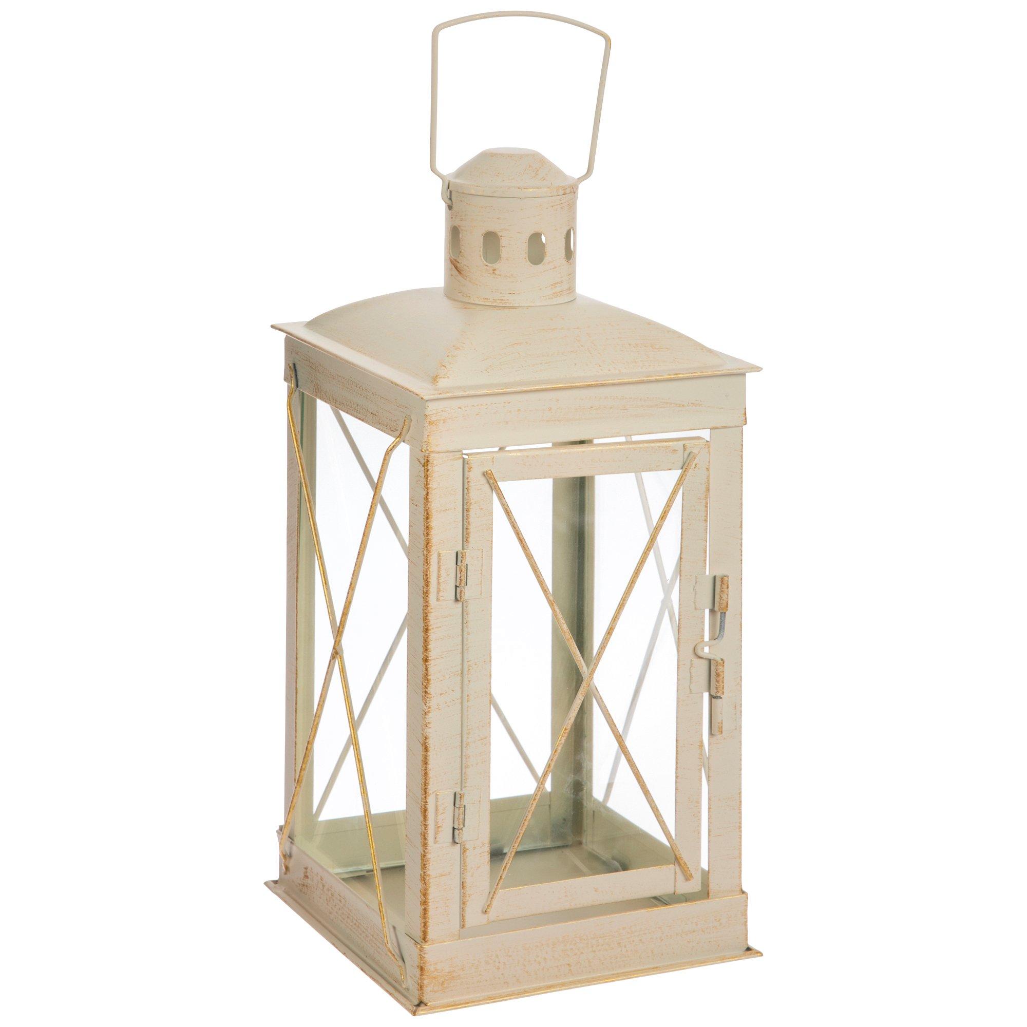 Crossbuck Farmhouse Metal Lantern