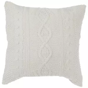 White Trellis Knit Pillow Cover