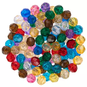 Crystal Transparent 18mm SunBurst Plastic Beads (135pcs)