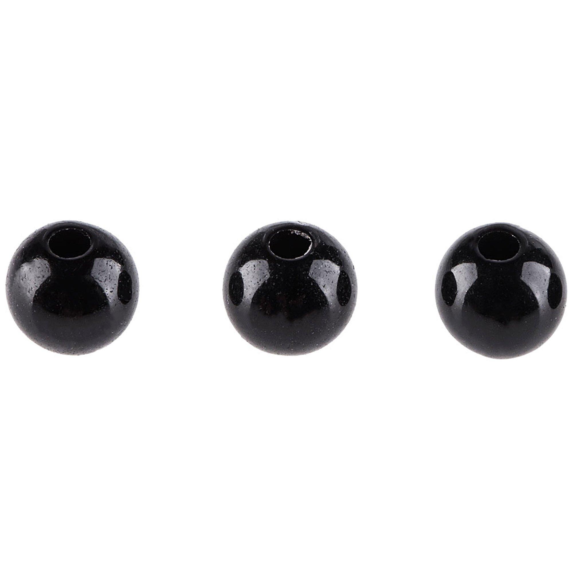 6mm Round Cats Eye Beads - BLACK A Grade