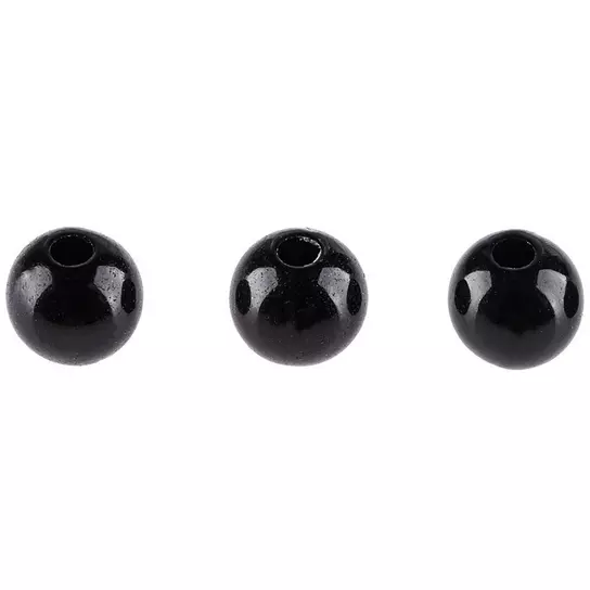 Black Round Beads - 6mm