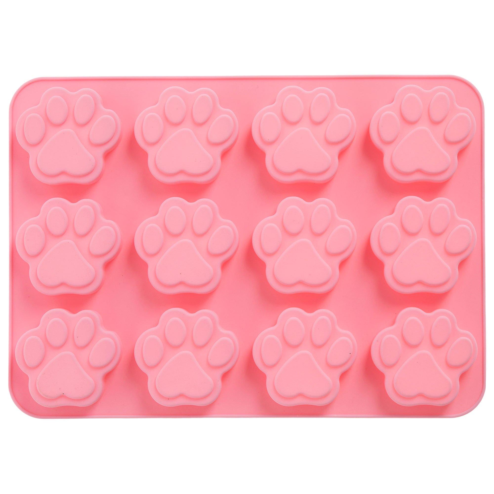 Silicone Paw Print Mold, 138 Cavity Mini Dog Treat Molds Non-Stick