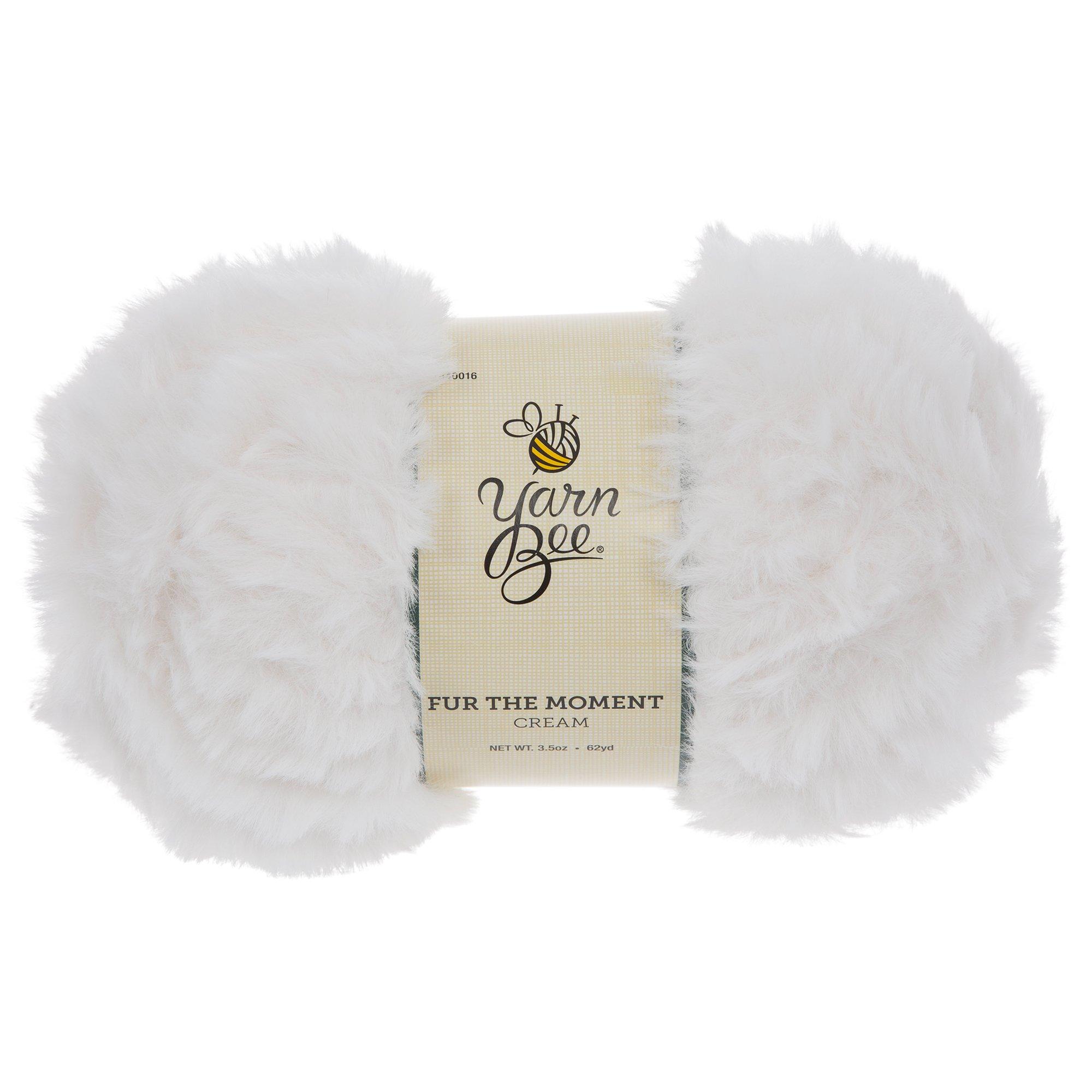 Loops & Threads Faux Fur Yarn - Ivory - 56 yd