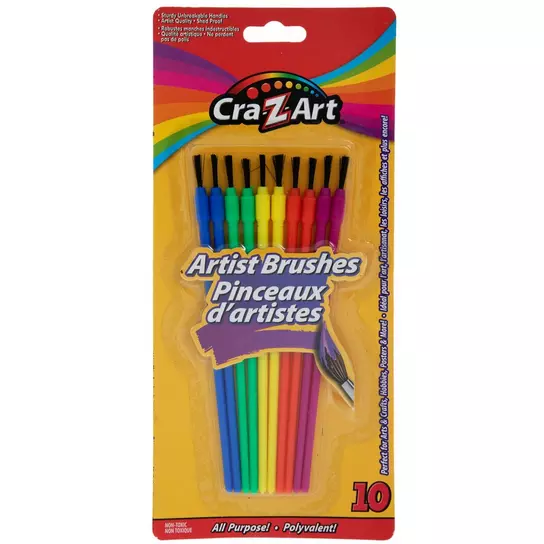 Assorted Kids Paint Brushes - 10 Piece Set