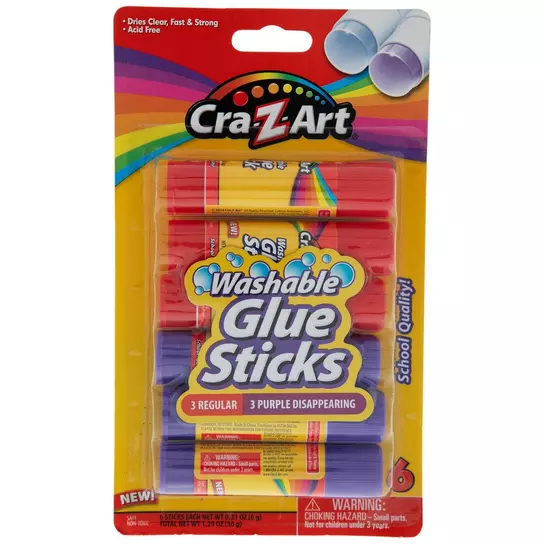 Cra-Z-Art Jumbo Washable Glue Sticks 4 Pack Acid Free Safe Non-Toxic