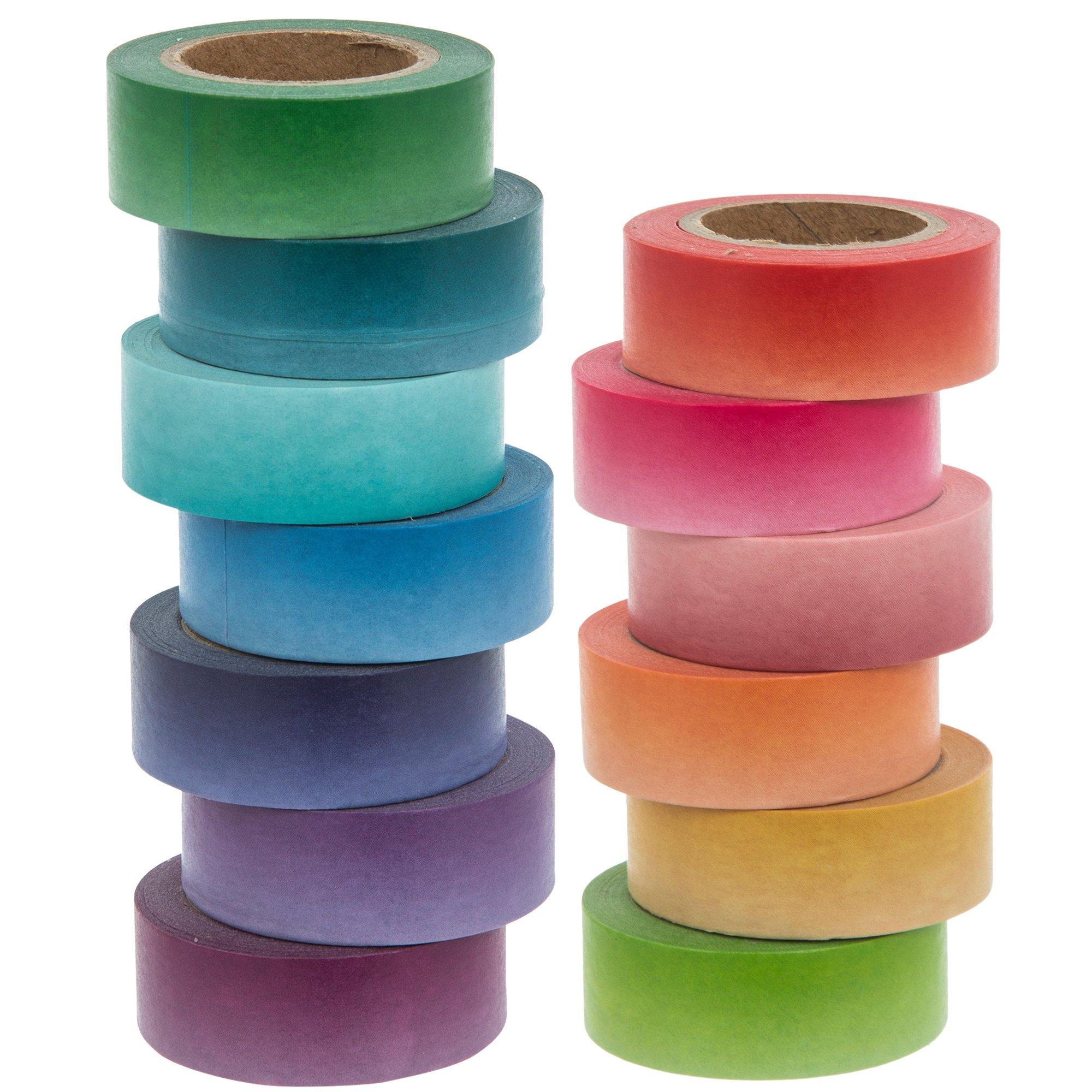 Rainbow Ombre Watercolor Washi, Planner Tapes