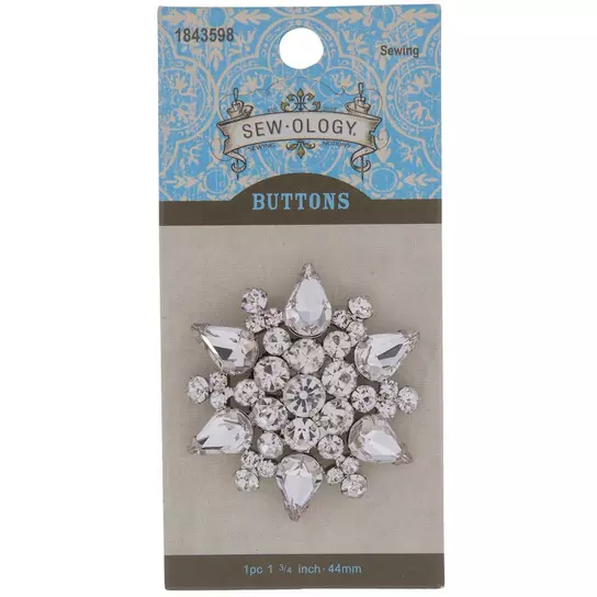 Assorted Rhinestone Buttons - Silver - Stonemountain & Daughter Fabrics