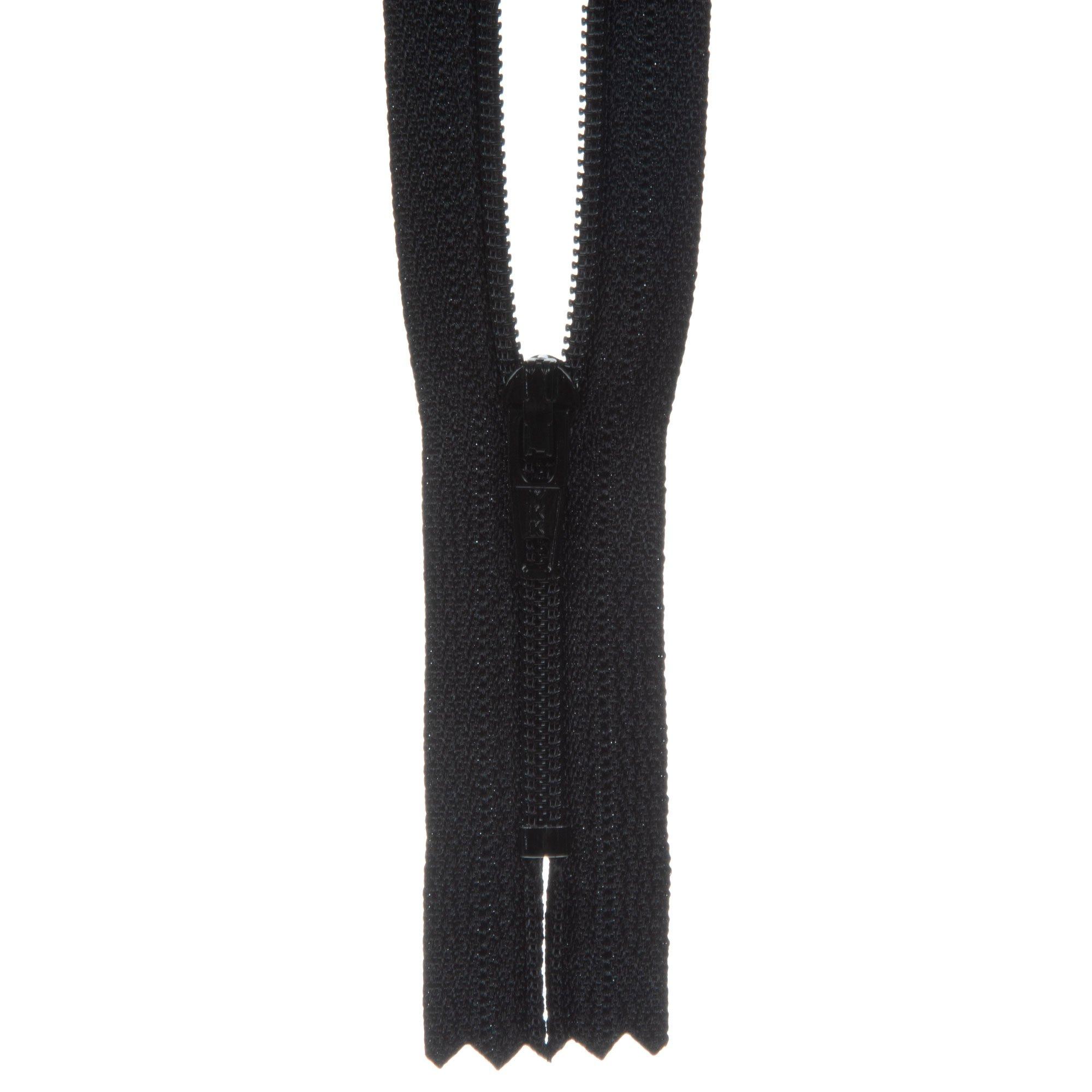 7 Black 12 YKK Zippers for Sewing Crafts- #3 Nylon Closed Bottom- Made  100% in USA- 12 YKK Zippers