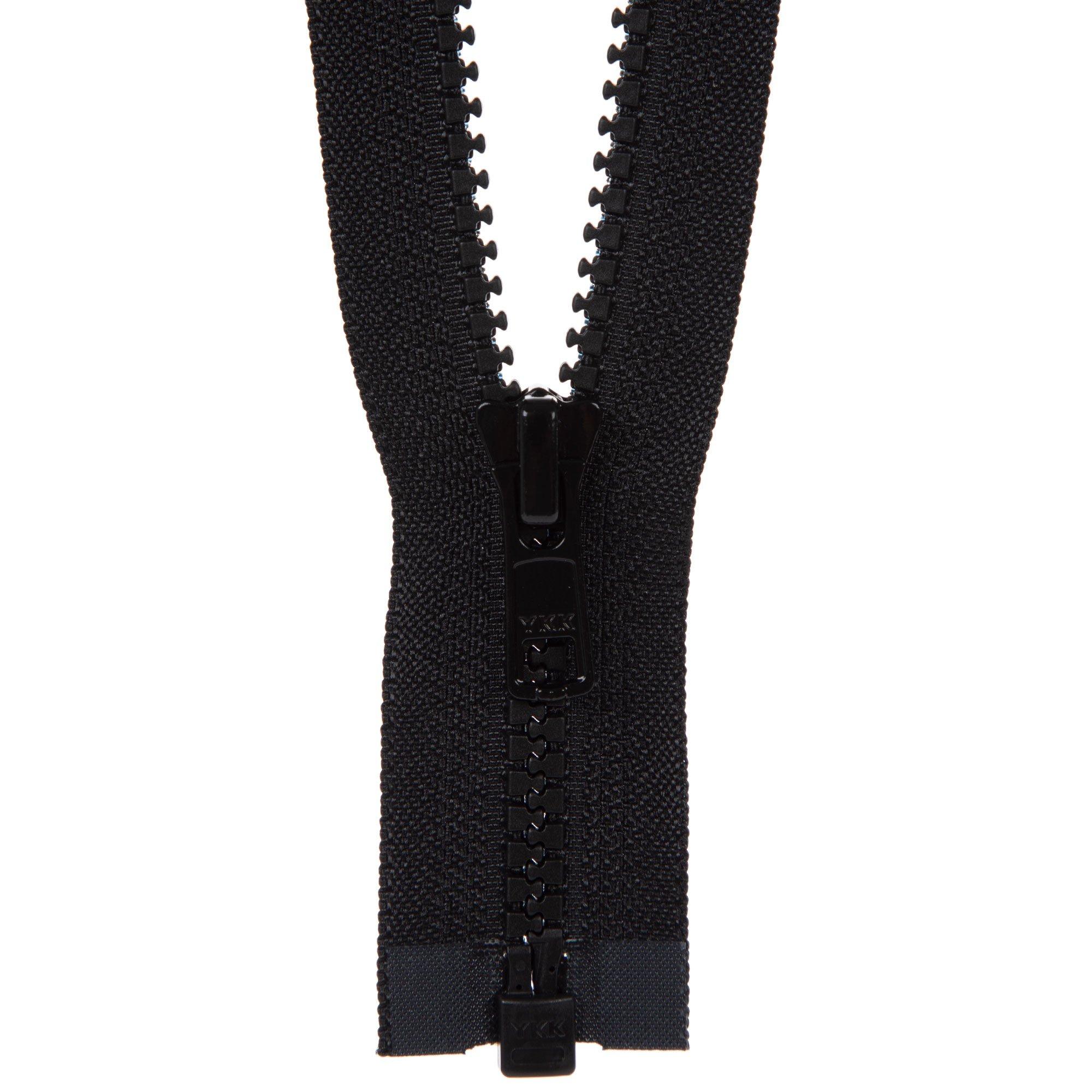 Black Molded Separating YKK Zipper - 28 Black Molded Separating YKK Zipper - 28