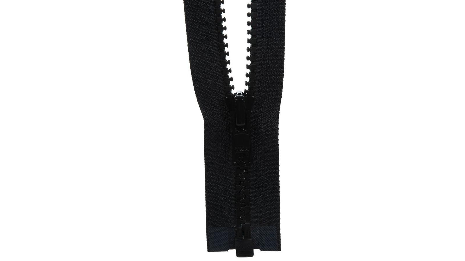 Black Molded Separating YKK Zipper - 14