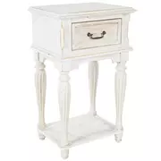 Antique White Wood Side Table