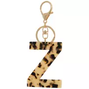 Leopard Print Letter Keychain