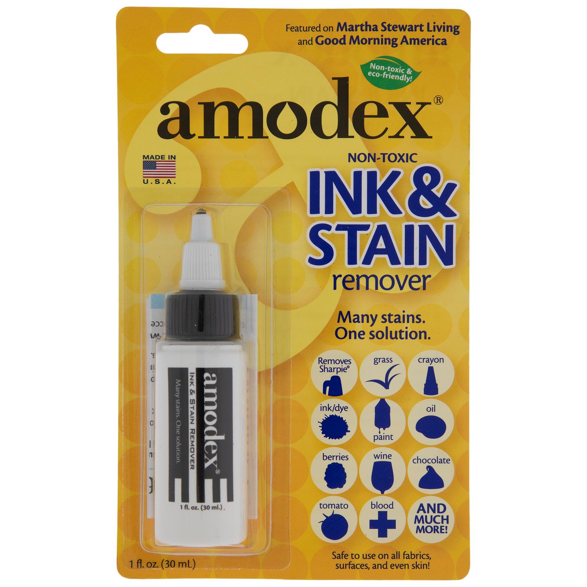  Amodex Brush for Ink & Stain Remover, Use with Stain Remover to  Clean Marker, Ink, Crayon, Pen, Makeup from Furniture, Skin, Clothing,  Fabric, Leather : Health & Household