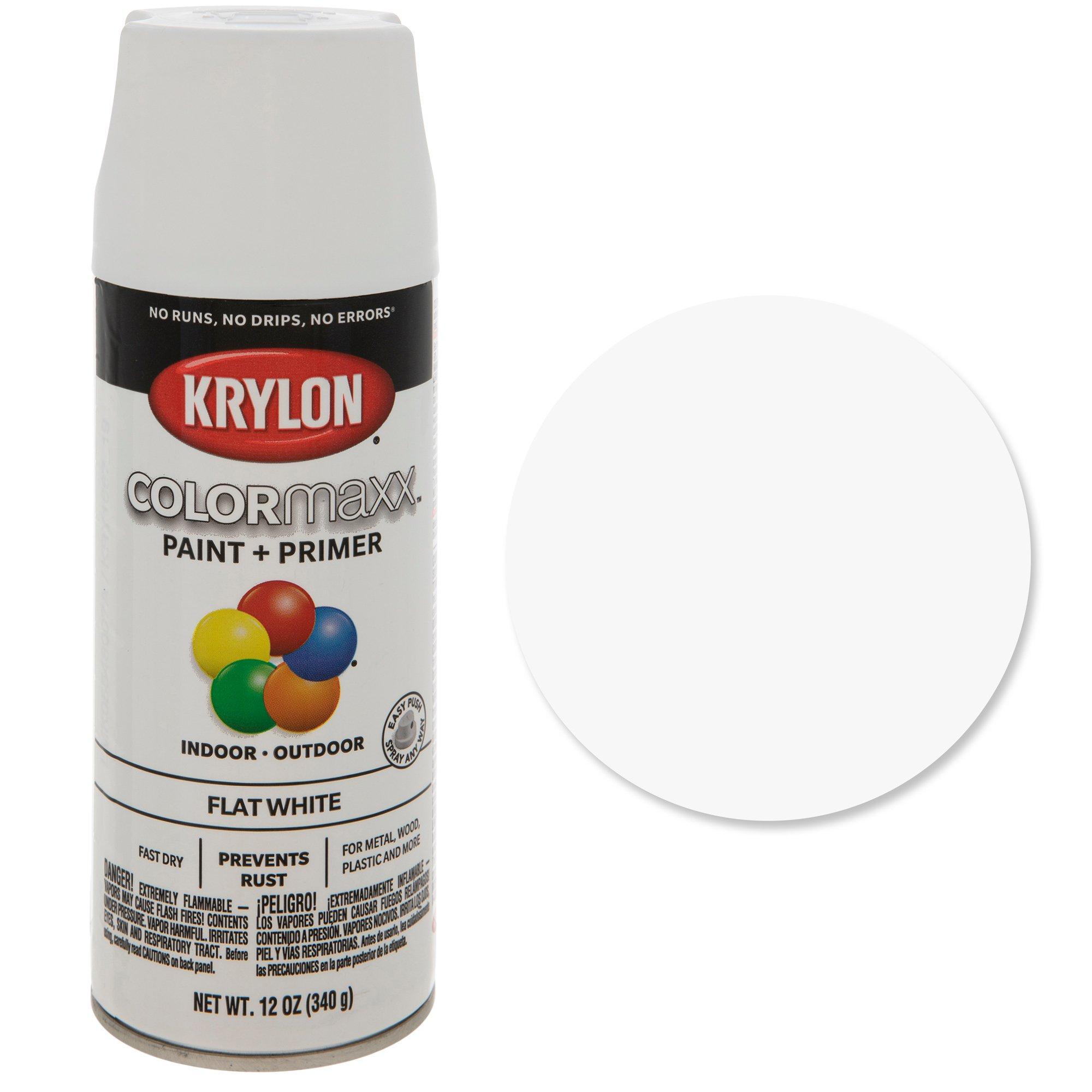 Krylon ColorMaxx Flat Black Paint + Primer Spray Paint 12 oz (6 Pack)
